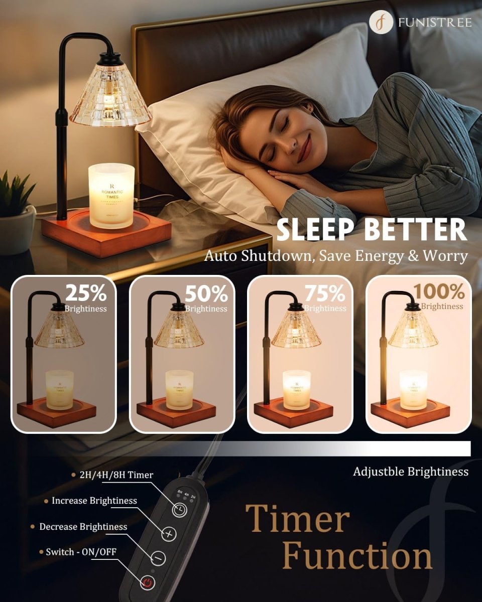 Modern Candle Warmer Lamp with Timer, Dimmable Candle Lamp Warmer, Men Women Christmas Birthday Gifts, Black Candle Warmer, Adjustable Candle Light Warmer, Cozy Living Room Bedroom Home Decor - Homesidy.com
