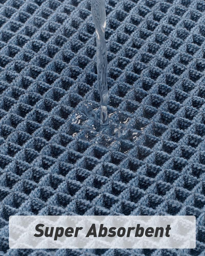 AMOAMI Upgraded Waffle Bath Mat, Super Absorbent Non Slip Bath Mats for Bathroom Floor, Machine Washable Bathroom Rugs with Tassels, Rubber Backed Bathroom Mats, Ultra Soft, 18&34; x 30&34;, Brown - Homesidy.com