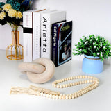 YiLiiod Wood Coffee Table Decor for Living Room, Hand Carved Chain Link Decoration, Modern Farmhouse and Boho Style Object - Homesidy.com