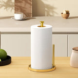 Paper Towel Holder Countertop, Standing Paper Roll Holder with Anti Slip Weighted Base, Stainless Steel Freestanding Paper Towel Holder for Kitchen, Black - Homesidy.com