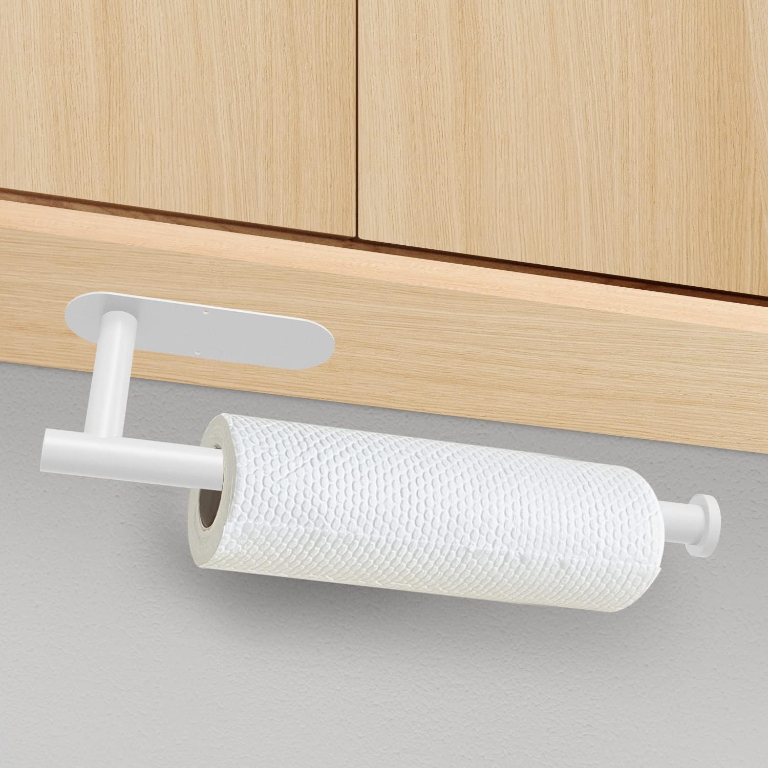 DEKAVA Paper Towel Holder Under Cabinet Wall Mount for Kitchen Towel, Self - Adhesive Bar, Rack, SUS304 Stainless Steel 13 inch (BlackA, 1) - Homesidy.com
