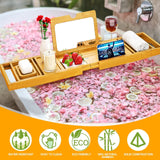 Premium Bamboo Bathtub Tray Caddy - Bath Tub Tray Table for Bathtub - Bath Caddy Tray for Bathtub, Expandable Size, Fits Most Bath Tubs - Homesidy.com