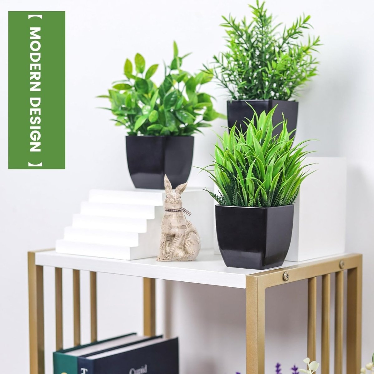 Der Rose 4 Pack Fake Plants Mini Artificial Greenery Potted Plants for Home Decor Indoor Office Table Room Farmhouse Bathroom Decor - Homesidy.com