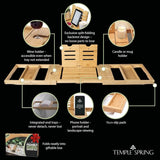 Temple Spring Wooden Bathtub Tray, Bamboo Bathroom Accessories, Bath Tray for Tub, at Home Spa Essentials, Board for Tub Table, Bath Caddy for Bathtub Accessories &amp; Bathroom Essentials – Natural - Homesidy.com