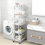 Sywhitta 3 - Tier Plastic Rolling Utility Cart with Handle, Multi - Functional Storage Trolley for Office, Living Room, Kitchen, Movable Storage Organizer with Wheels, White - Homesidy.com