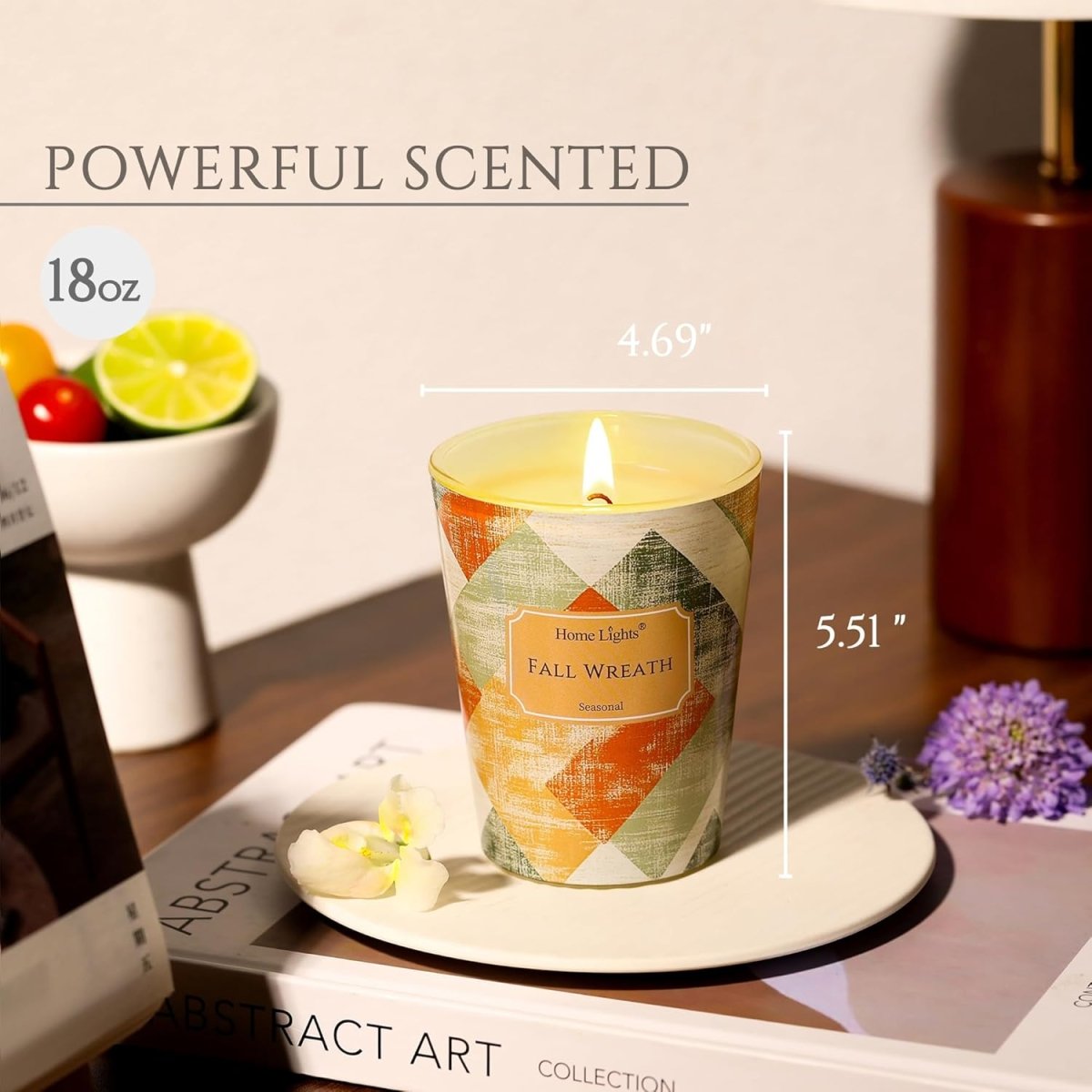 HomeLights Scented Candles for Women &amp; Men, 18oz Candle Jars Aromatherapy 4 - Wick Candle, Ideal for Rustic Modern Home Decor and Gifts, Blueberry Cheesecake - Homesidy.com