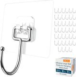 GLUIT Adhesive Wall Hooks for Hanging Heavy Duty 22 lbs Hooks for Walls No Damage, Towel Sticky Clear Hook, Waterproof, Home, Bathroom, Kitchen, Office, and Outdoor 12 Pack - Homesidy.com