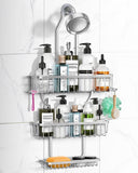 MSAICOE Shower Caddy Hanging - Never Rust Shower Hanging Organizer - Aluminum Over the ShowerHead Caddy with Soap Basket and 6 Hooks for Razor/Sponge (Black) - Homesidy.com