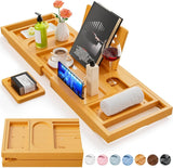 Premium Bathtub Tray Caddy, Expandable Bath Tray, Unique House Warming Gifts, New Home, Anniversary and Wedding Gifts for Couple, Bridal Shower Gift for Women - Homesidy.com