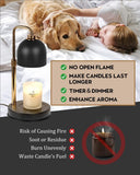 Modern Candle Warmer Lamp with Timer, Dimmable Candle Lamp Warmer, Men Women Christmas Birthday Gifts, Black Candle Warmer, Adjustable Candle Light Warmer, Cozy Living Room Bedroom Home Decor - Homesidy.com