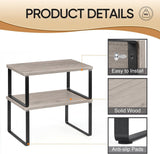 NEX Bamboo Kitchen Cabinet and Counter Shelf Organizer, Stackable &amp; Expandable, Set of 4, White and Natural - Homesidy.com