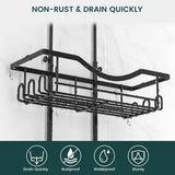 Shower Caddy Hanging Adjustable Shower Caddy, Rustproof Shower Organizer Extended Length Shower Caddy Over Shower Head with Hooks Soap Holder, Large Capacity Anti - Swing Bathroom Organizer, Black - Homesidy.com