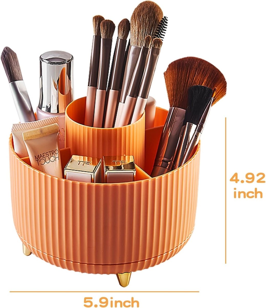 fanado 360° Rotate Makeup Brush Holder Organizer, Makeup Organizers Countertop, Makeup organization and Skincare Storage for Vanity, Desktop, Bathroom (White) - Homesidy.com