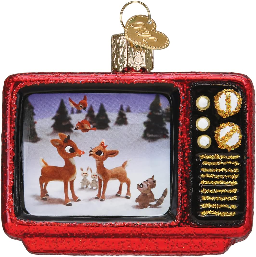 Old World Christmas Rudolph and Clarice Glass Blown Ornament for Christmas Tree, Handcrafted Holiday Decoration, Rudolph Collection - Homesidy.com