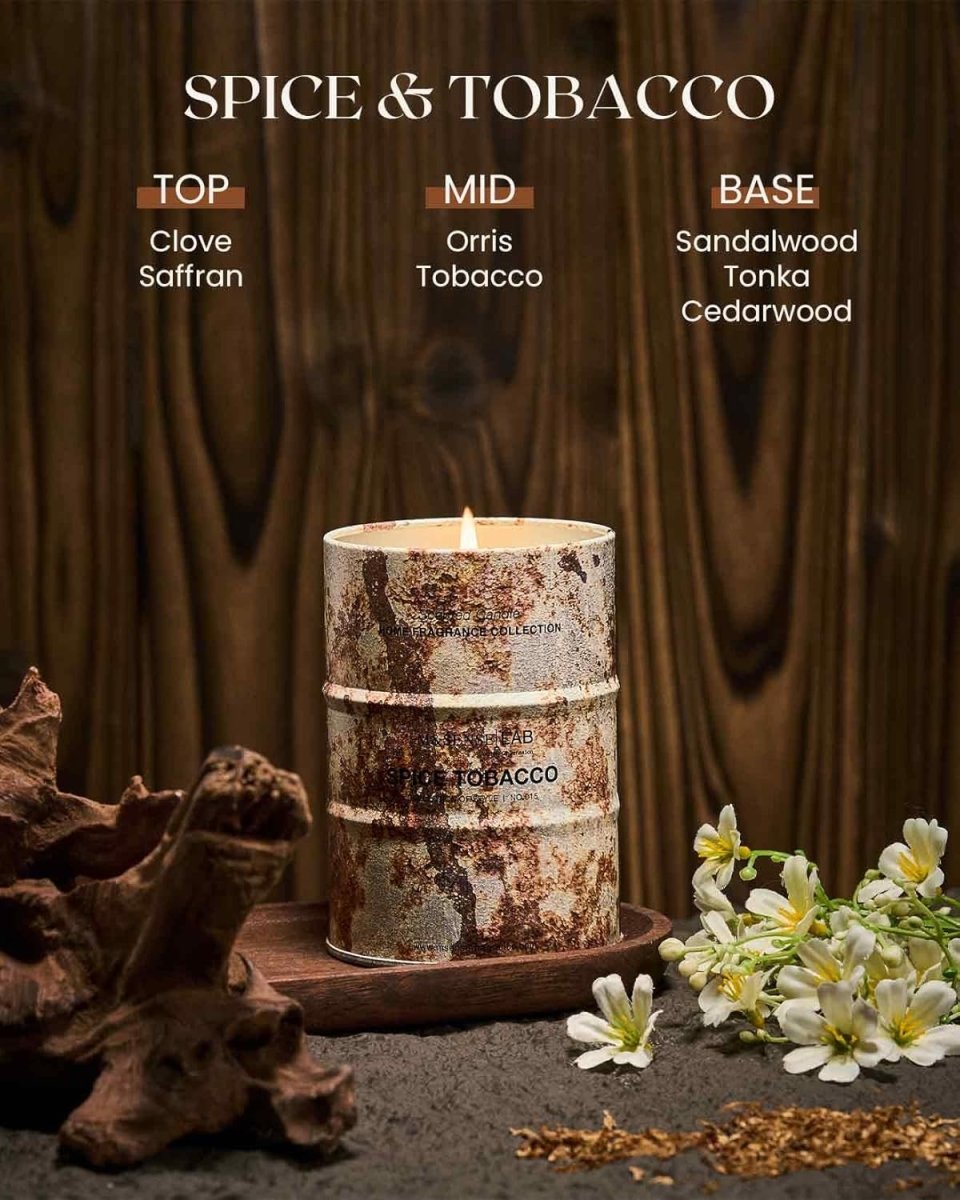 M&amp;SENSE Scented Candle, Tobacco Vanilla Medium Jar Candle Gifts for Men, 70 Hours Slow Burning Natural Soy Candles 11.3oz, Stress Relief Aromatherapy Candles Home Decor, Valentines Day Gifts for Him - Homesidy.com