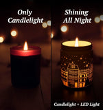 Merry Christmas Candles with Warmer LED, Christmas Decor Gifts Winter Candle with Pine Wood Spice Scents, Cypress Candle Over 40 Hours Burn Time, Home Decorations Indoor, 100% Soy Wax,White - Homesidy.com