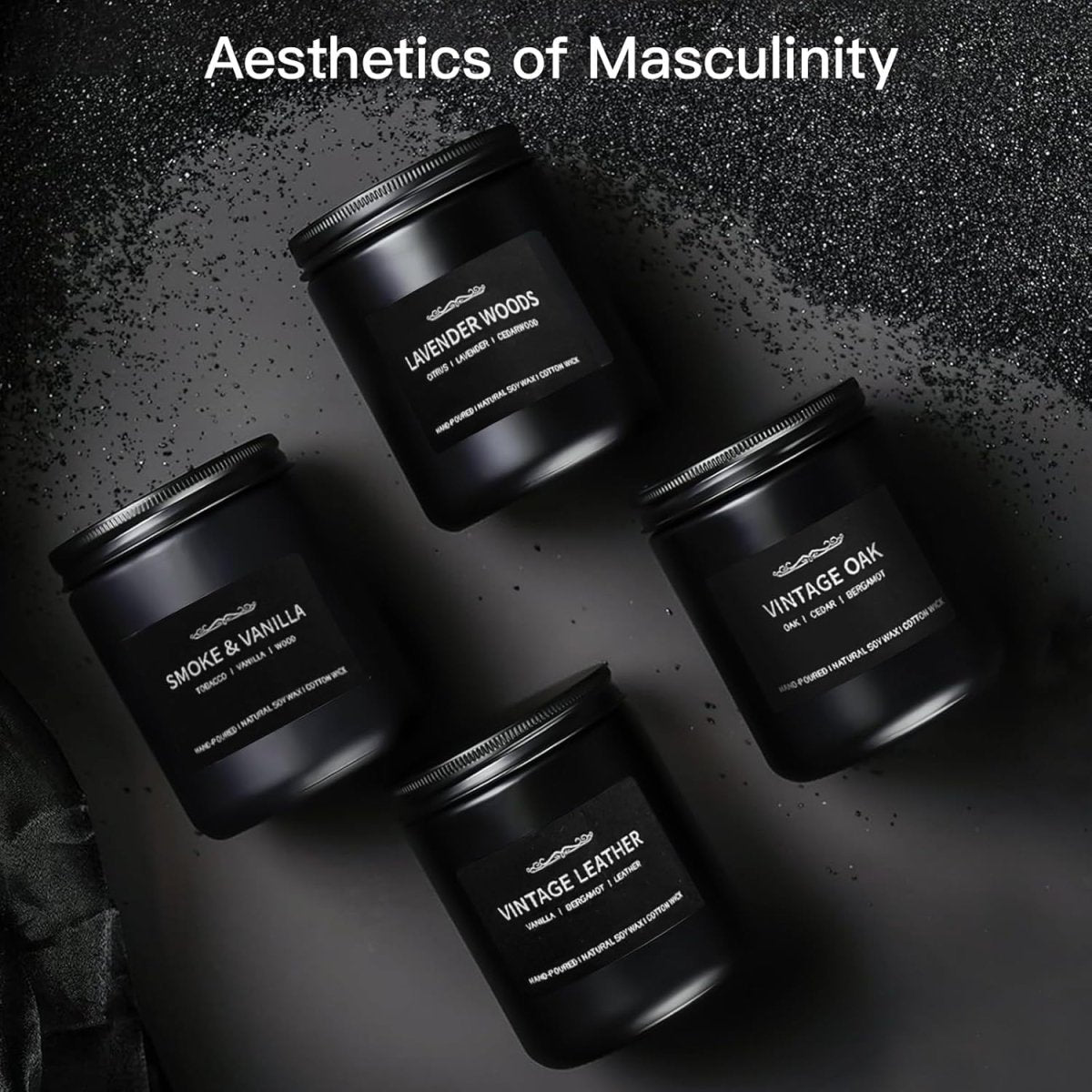 Scented Candle Set, Men Candle Set, Scented Candles for Home, Gifts for Men, 4 Pack Manly Candles Gifts for Mens Scents of Smoke Vanilla/Leather/Oak/Lavender Wood - Homesidy.com