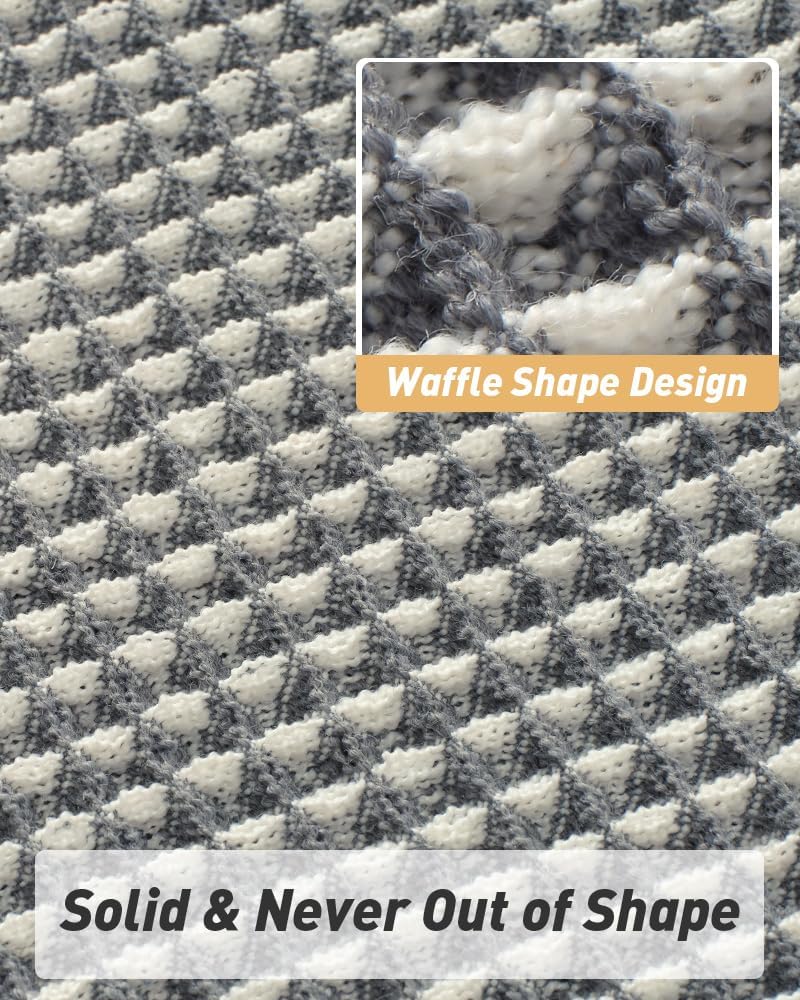 AMOAMI Upgraded Waffle Bath Mat, Super Absorbent Non Slip Bath Mats for Bathroom Floor, Machine Washable Bathroom Rugs with Tassels, Rubber Backed Bathroom Mats, Ultra Soft, 18&34; x 30&34;, Brown - Homesidy.com