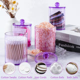 XIPENGKEJI 2 Pack Qtip Holder,Canister Apothecary Jar Set, Bathroom Jars with Lids Set for Cotton Swabs, Balls, Pads, Floss Picks,10oz - 12oz Plastic Canisters Restroom Bedroom Vanity Organizer(Black) - Homesidy.com