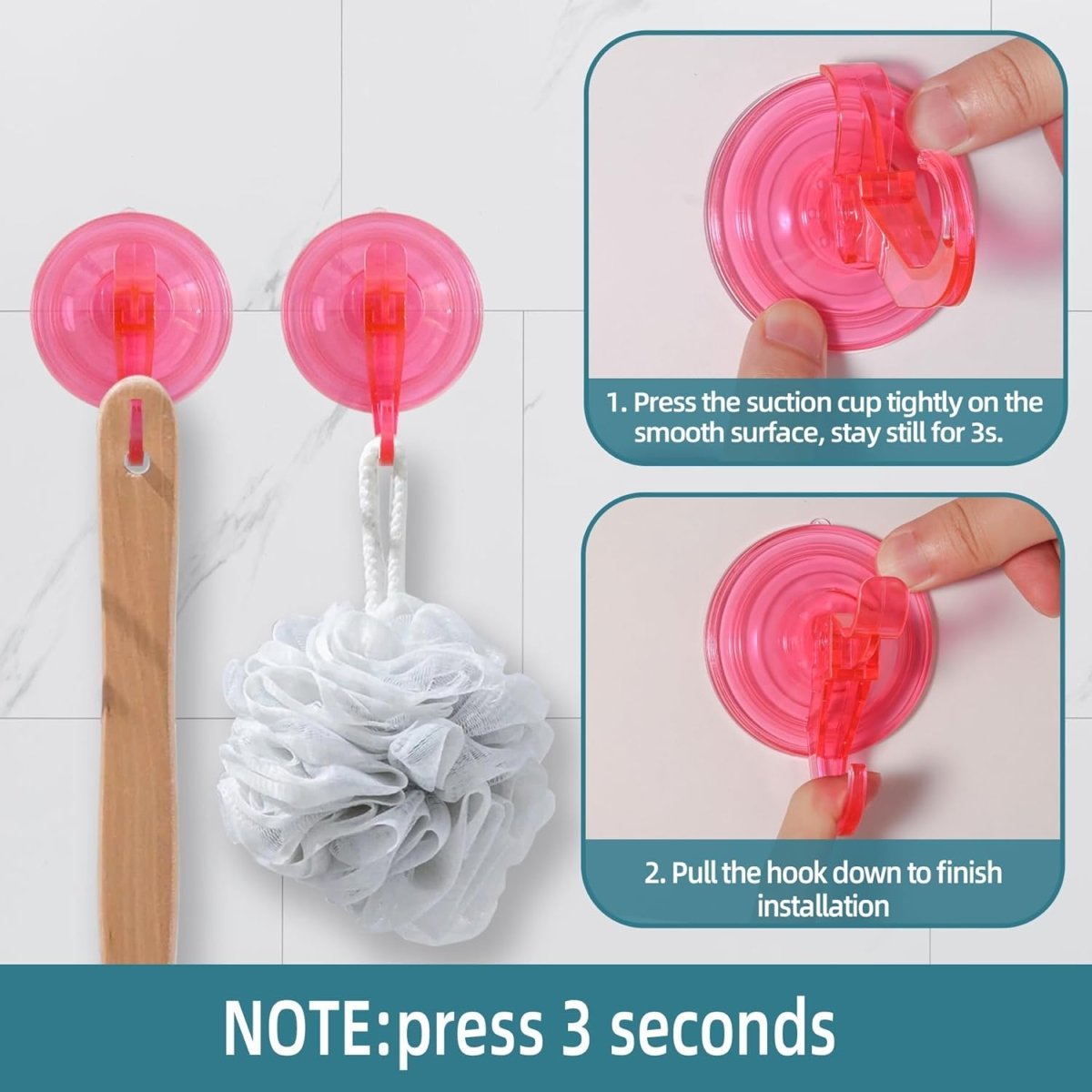 Antimbee 3 Pack Suction Cup Hooks, Clear Suction Cup Hanger, Removable Small Suction Cups for Shower, Bathroom, Glass, Door, Windows, Kitchen - Max Hanging up to 11 lbs on Smooth Surface - Homesidy.com