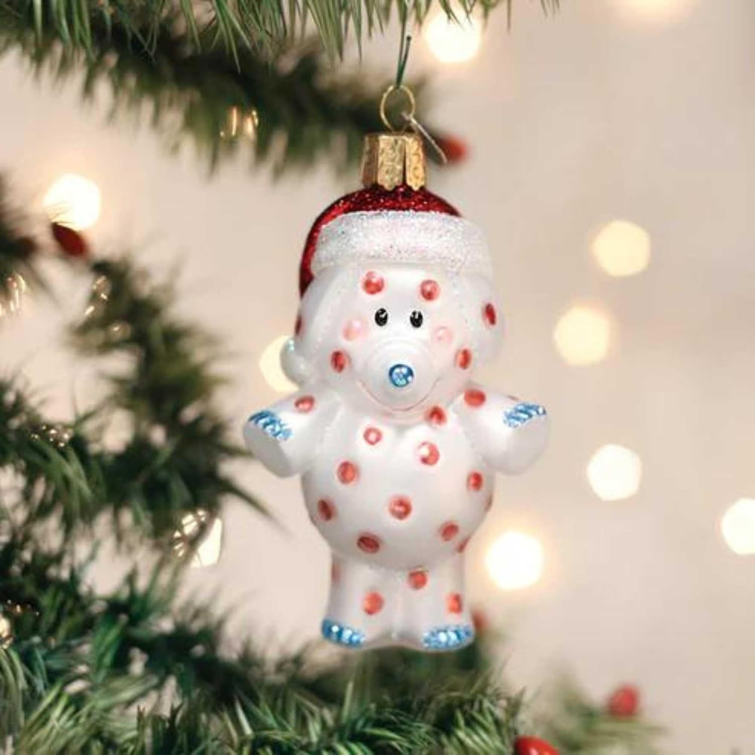 Old World Christmas Rudolph and Clarice Glass Blown Ornament for Christmas Tree, Handcrafted Holiday Decoration, Rudolph Collection - Homesidy.com