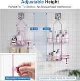 Joqixon Upgraded Extended Length Shower Organizer with Hooks, Rustproof Shampoo Soap Holder, Large Hanging Bathroom Caddy - Homesidy.com