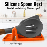 Zulay Kitchen Spoon Rest for Multiple Utensils High Heat - Resistant Silicone Drip Pad, BPA - Free Spoon Holder for Stove Top, Kitchen Gadget Holder for Ladles, Tongs, Cooking Spatula - Makes Great Gift - Homesidy.com