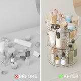 Rotating Makeup Organizer, DIY 8 Adjustable Layers Spinning Skincare Organizer, Cosmetic Display Case with Brush Holder Perfume Tray, Multi - Function Storage Carousel for Vanity Bathroom Countertop - Homesidy.com