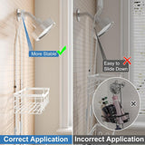 Joqixon Upgraded Extended Length Shower Organizer with Hooks, Rustproof Shampoo Soap Holder, Large Hanging Bathroom Caddy - Homesidy.com
