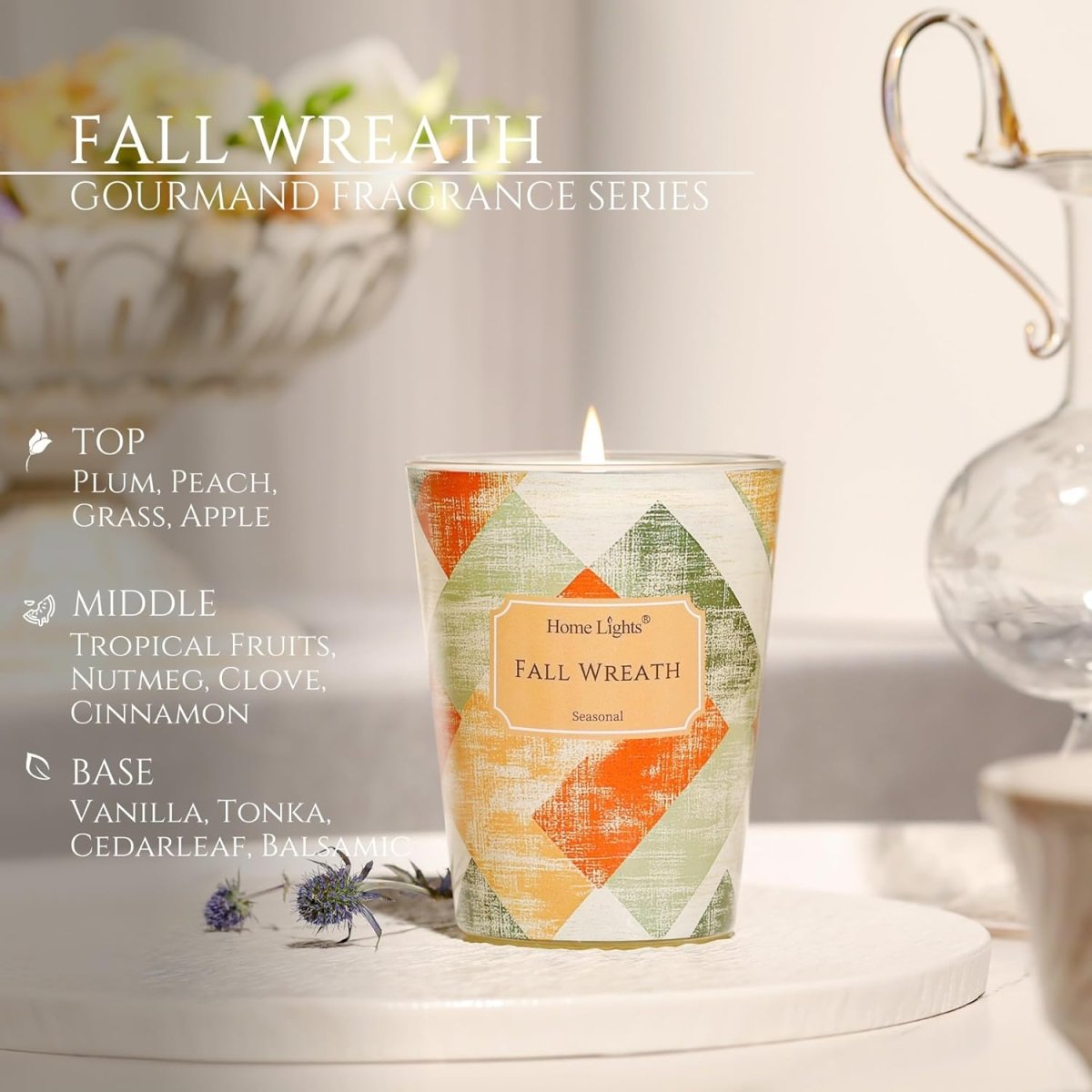 HomeLights Scented Candles for Women &amp; Men, 18oz Candle Jars Aromatherapy 4 - Wick Candle, Ideal for Rustic Modern Home Decor and Gifts, Blueberry Cheesecake - Homesidy.com