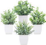 Der Rose 4 Pack Fake Plants Mini Artificial Greenery Potted Plants for Home Decor Indoor Office Table Room Farmhouse Bathroom Decor - Homesidy.com