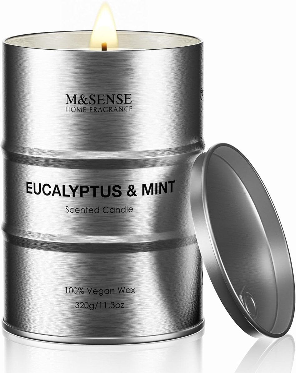 M&amp;SENSE Scented Candle, Tobacco Vanilla Medium Jar Candle Gifts for Men, 70 Hours Slow Burning Natural Soy Candles 11.3oz, Stress Relief Aromatherapy Candles Home Decor, Valentines Day Gifts for Him - Homesidy.com