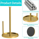 Paper Towel Holder Countertop, Standing Paper Roll Holder with Anti Slip Weighted Base, Stainless Steel Freestanding Paper Towel Holder for Kitchen, Black - Homesidy.com