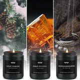 Scented Candle Set, Men Candle Set, Scented Candles for Home, Gifts for Men, 4 Pack Manly Candles Gifts for Mens Scents of Smoke Vanilla/Leather/Oak/Lavender Wood - Homesidy.com
