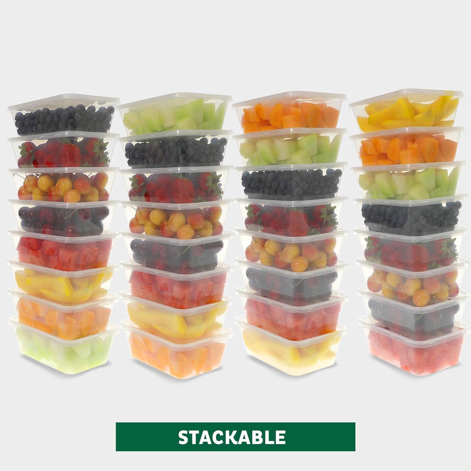 Freshware Food Storage Containers [50 Set] 8 oz Plastic Deli Containers with Lids, Slime, Soup, Meal Prep Containers | BPA Free | Stackable | Leakproof | Microwave/Dishwasher/Freezer Safe - Homesidy.com