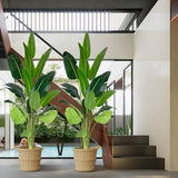 Artificial Bird of Paradise Plant 7Ft Fake Tropical Palm Tree with 17Trunks Faux Banana Leaf Trees in Pot for Home Indoor Outdoor Office Modern Decor Housewarming - Homesidy.com