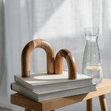 PEAKOLY Wood Arch Decorative Objects - Modern Bookshelf Decor, Coffee Table Sculpture, Floating Shelf Decor Accents, Japandi Home Decorations for Side, Console and Entryway Table - Homesidy.com