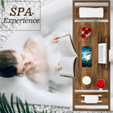 Premium Bamboo Bathtub Tray Caddy - Bath Tub Tray Table for Bathtub - Bath Caddy Tray for Bathtub, Expandable Size, Fits Most Bath Tubs - Homesidy.com