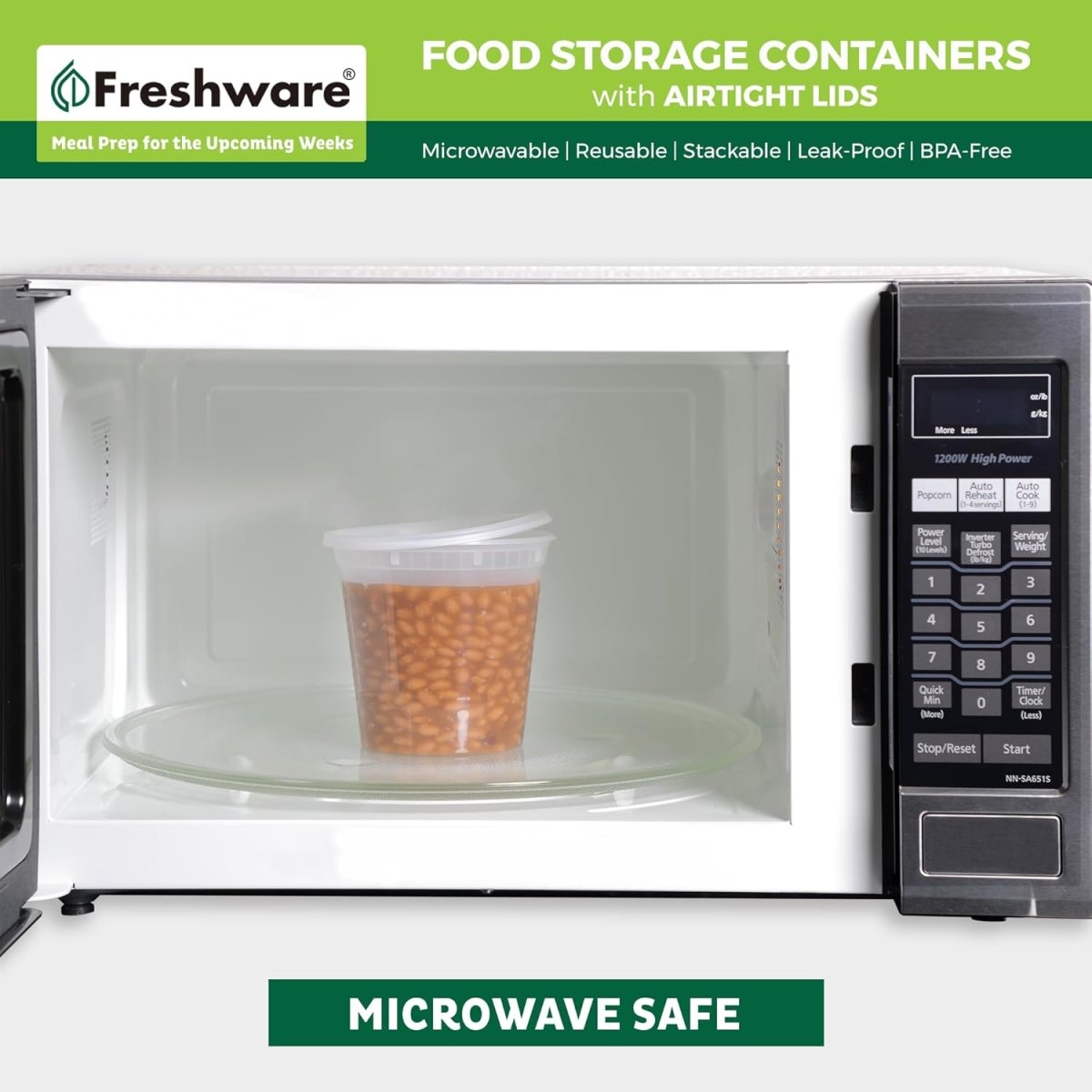 Freshware Food Storage Containers [24 Set] 32 oz Plastic Deli Containers with Lids, Slime, Soup, Meal Prep Containers | BPA Free | Stackable | Leakproof | Microwave/Dishwasher/Freezer Safe - Homesidy.com