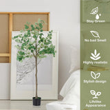 Artificial Eucalyptus Tree 5FT, Tall Fake Potted Plant with Nursery Pot, Faux Eucalyptus Tree for Home Office Decor, Indoor Decorative Artificial Plants for Living Room Bedroom - Homesidy.com