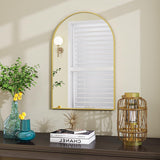 VooBang Arched Wall Mirror, 30 x 38 inch Arch Bathroom Mirror, Wall Mounted Vanity Mirror with Arch Metal Frame, Modern Bathroom Vanity Mirror for Bedroom, Living Room, Hanging or Leaning, Black - Homesidy.com