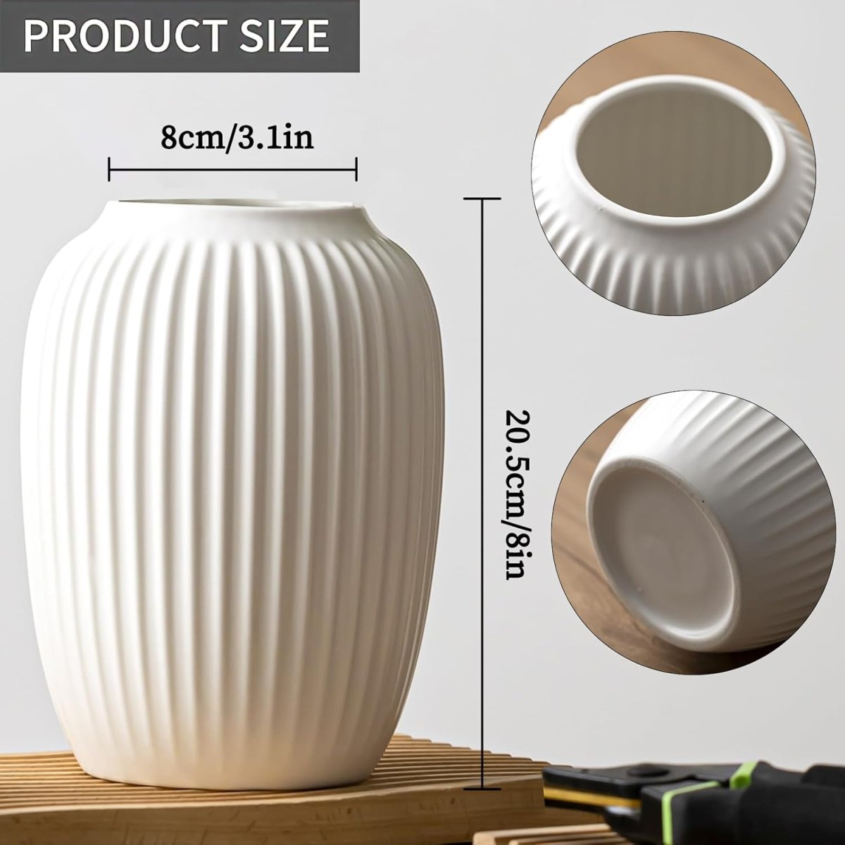 Ceramic Vases Set of 2,Modern Vases for Home Decor, White Boho Style for Living Room Kitchen Mantle Bedroom Dining Table Office Farmhouse Decorative Design - Homesidy.com