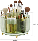 fanado 360° Rotate Makeup Brush Holder Organizer, Makeup Organizers Countertop, Makeup organization and Skincare Storage for Vanity, Desktop, Bathroom (White) - Homesidy.com