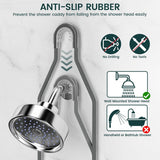 Shower Caddy Hanging Adjustable Shower Caddy, Rustproof Shower Organizer Extended Length Shower Caddy Over Shower Head with Hooks Soap Holder, Large Capacity Anti - Swing Bathroom Organizer, Black - Homesidy.com