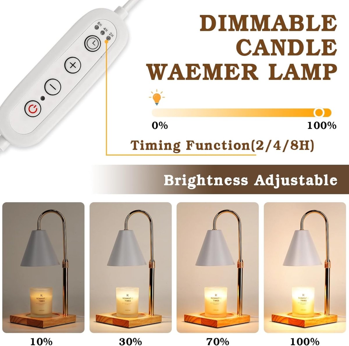 Modern Candle Warmer Lamp with Timer, Dimmable Candle Lamp Warmer, Men Women Christmas Birthday Gifts, Black Candle Warmer, Adjustable Candle Light Warmer, Cozy Living Room Bedroom Home Decor - Homesidy.com