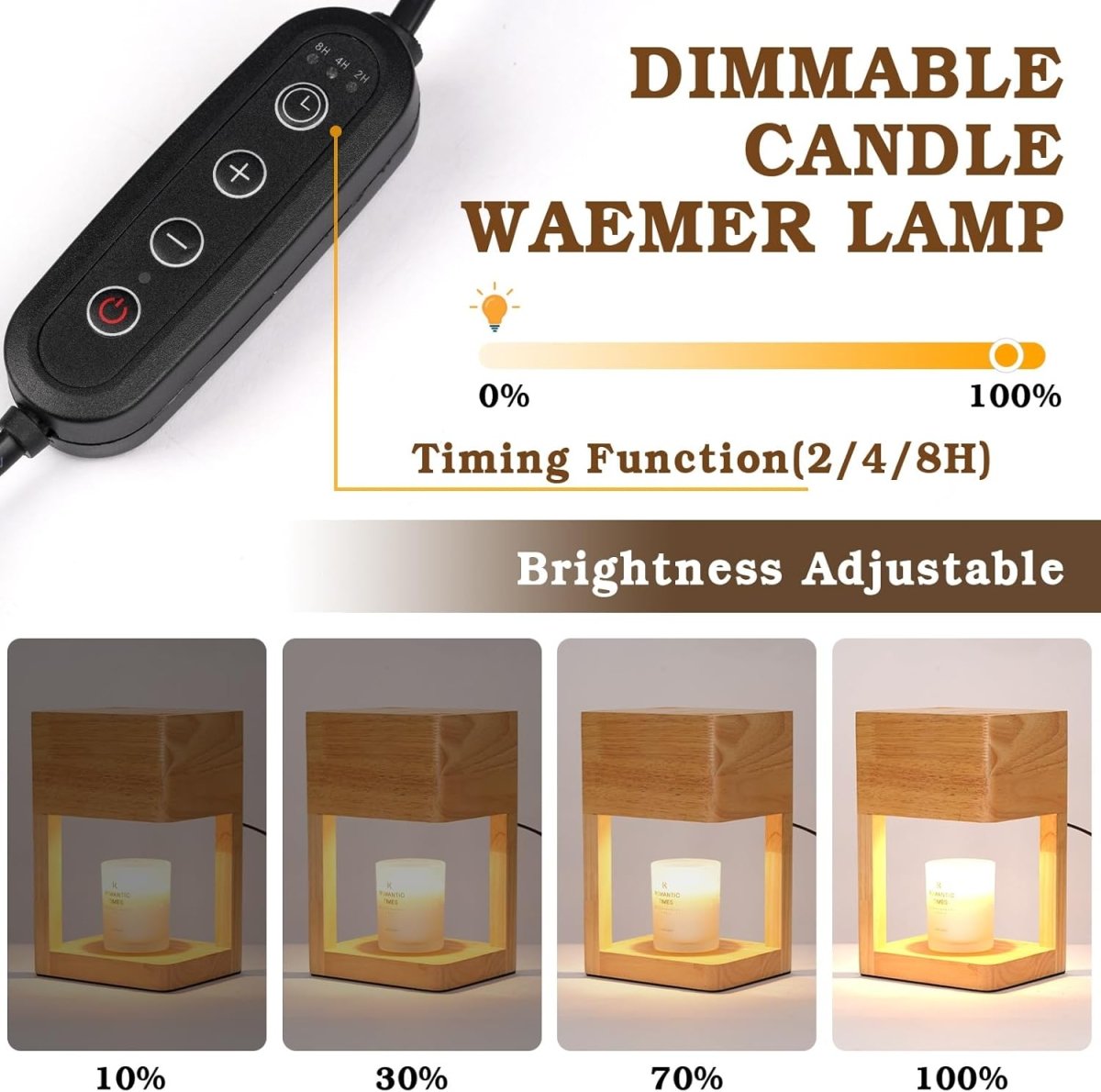 Modern Candle Warmer Lamp with Timer, Dimmable Candle Lamp Warmer, Men Women Christmas Birthday Gifts, Black Candle Warmer, Adjustable Candle Light Warmer, Cozy Living Room Bedroom Home Decor - Homesidy.com
