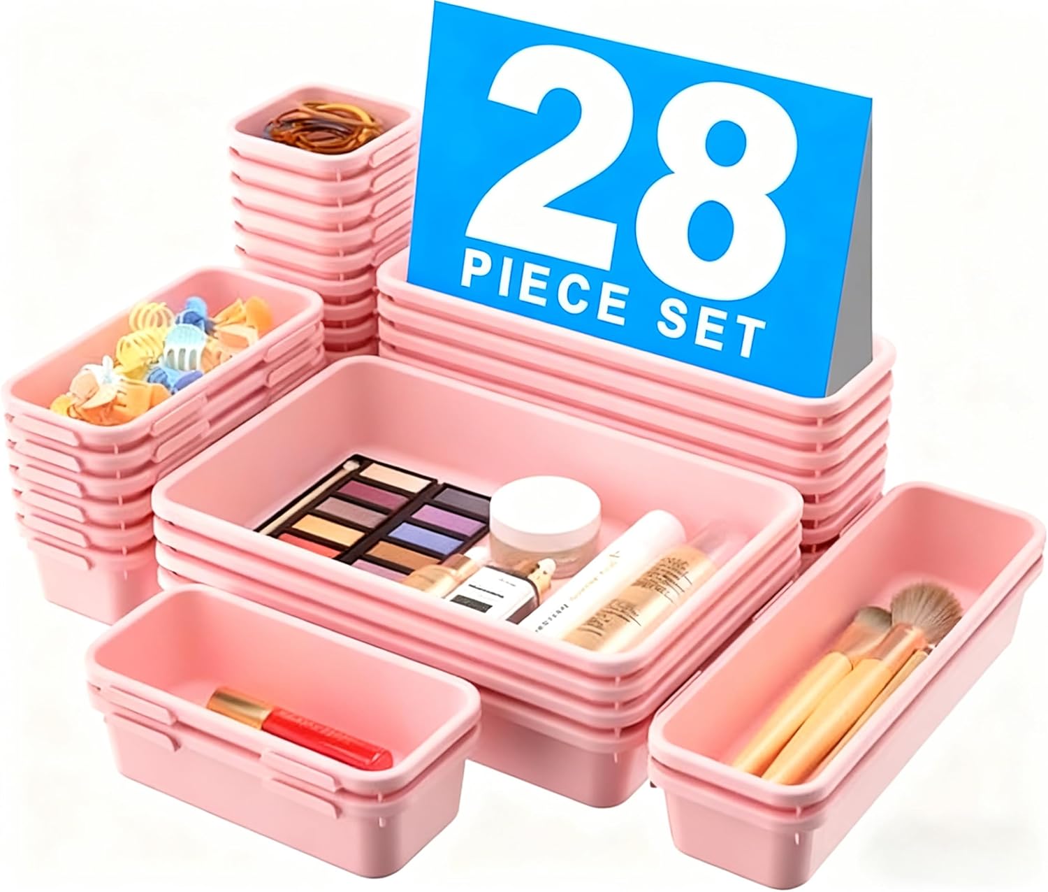 A - LuGei 【Military Grade Drawer Organizer, 【𝟱𝗦𝗶𝘇𝗲】 Makeup organizer, 【Holds 177 Items】 Bathroom Organizers and Storage, Organization and Storage, Desk Drawer Organizer for Bathroom Vanity - Homesidy.com