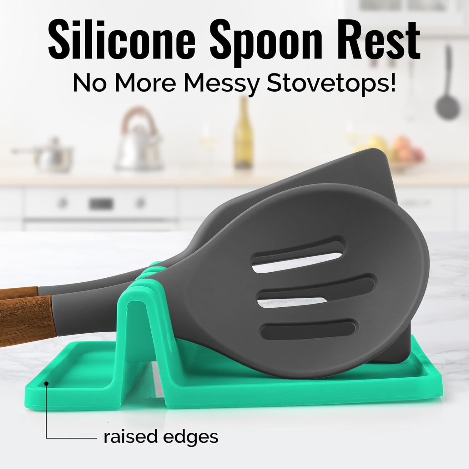 Zulay Kitchen Spoon Rest for Multiple Utensils High Heat - Resistant Silicone Drip Pad, BPA - Free Spoon Holder for Stove Top, Kitchen Gadget Holder for Ladles, Tongs, Cooking Spatula - Makes Great Gift - Homesidy.com