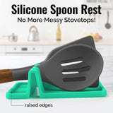 Zulay Kitchen Spoon Rest for Multiple Utensils High Heat - Resistant Silicone Drip Pad, BPA - Free Spoon Holder for Stove Top, Kitchen Gadget Holder for Ladles, Tongs, Cooking Spatula - Makes Great Gift - Homesidy.com