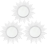 3 Pack Metal Mirrors for Wall Sunburst Wall Mirrors Home Décor Decorative Hanging Wall Art for Living Room Bedroom Entryway (Gold, Flower Sunburst) - Homesidy.com